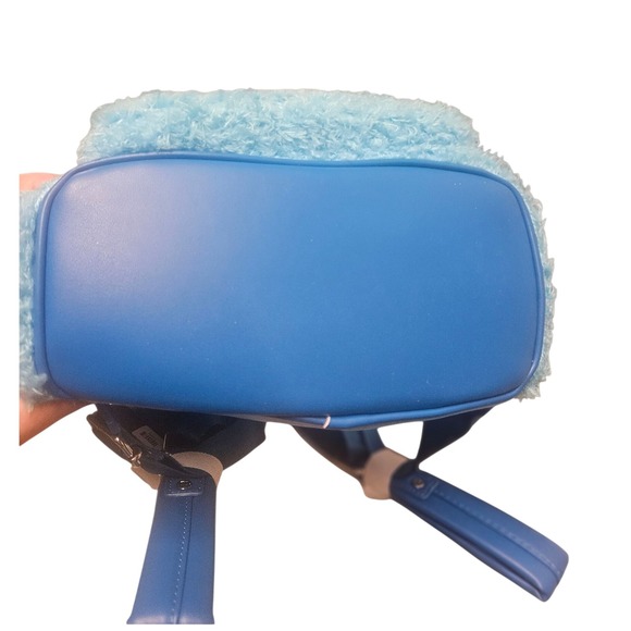 Loungefly Sesame Street Cookie Monster  Mini Backpack Blue Fuzzy Plush - Picture 7 of 10